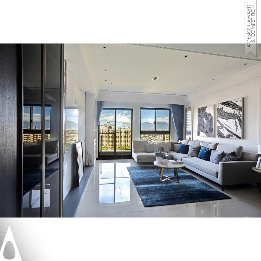 Iron Interior Space and Exhibition Design Award Winner 2022 Azure Blue and Emerald Harmony Residential 