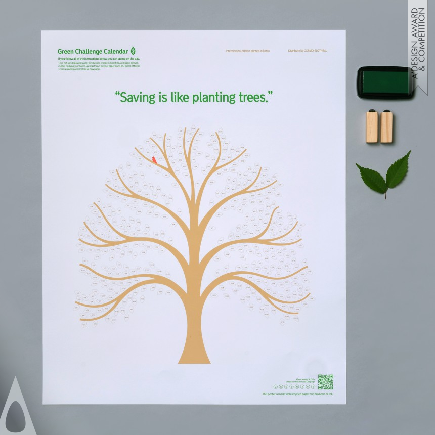 Silver Social Design Award Winner 2022 Green Challenge 365 Educational Calendar 