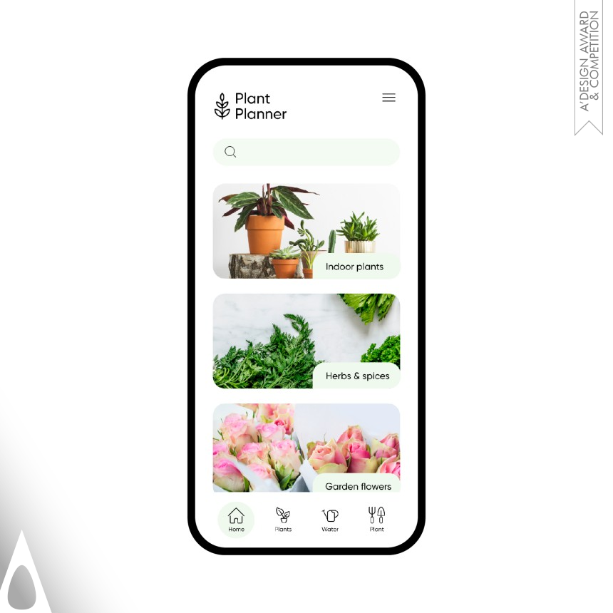 Bronze Mobile Technologies, Applications and Software Design Award Winner 2022 Plant Planner Mobile App 
