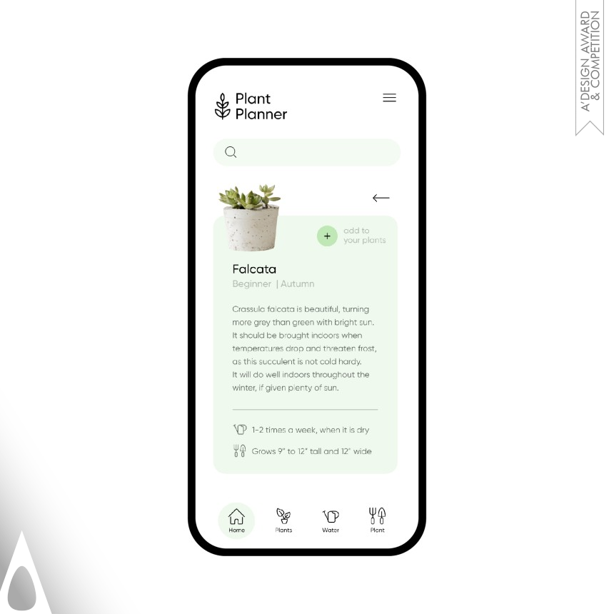 Plant Planner - Bronze Mobile Technologies, Applications and Software Design Award Winner