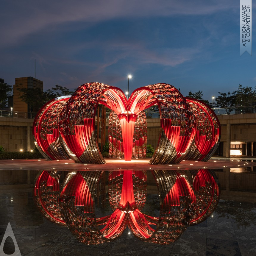 Bronze Fine Arts and Art Installation Design Award Winner 2022 Flaming Bloom Art Gazebo 