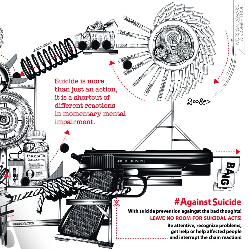 Against Suicide - Bronze Graphics, Illustration and Visual Communication Design Award Winner