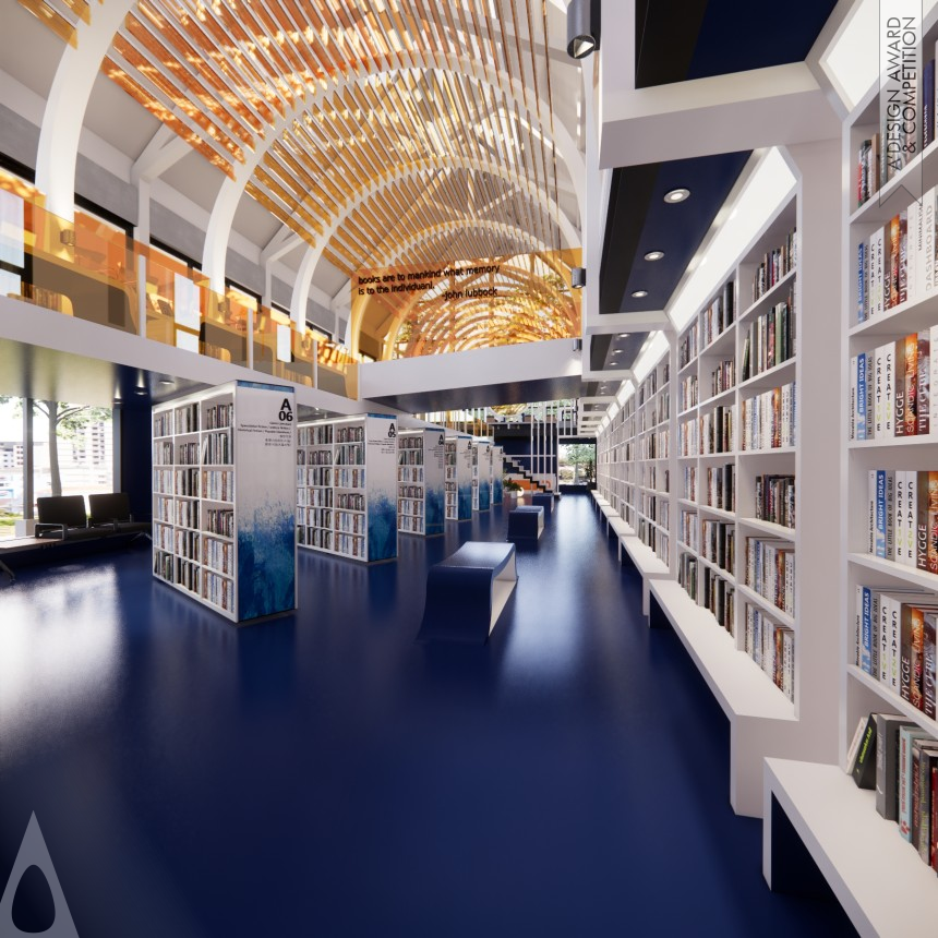 Bronze Interior Space and Exhibition Design Award Winner 2022 Impression of the Sunset by the Sea Library 