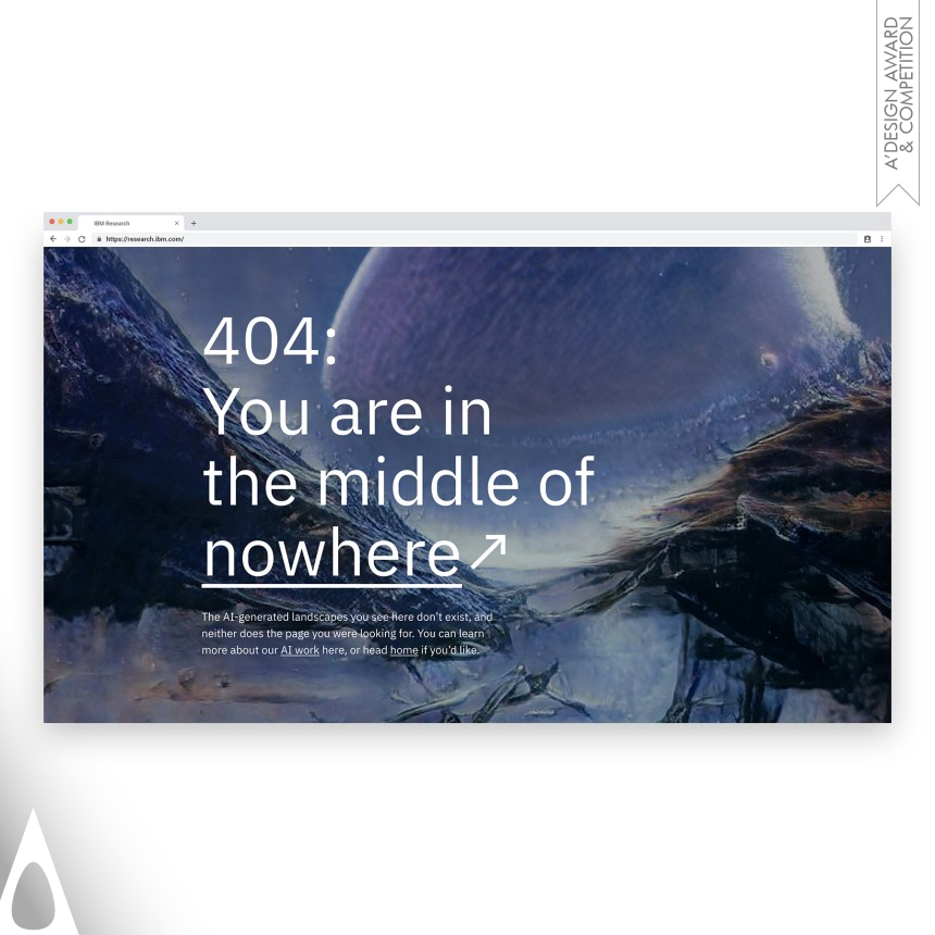 Silver Website and Web Design Award Winner 2022 Middle of Nowhere 404 Website Design 