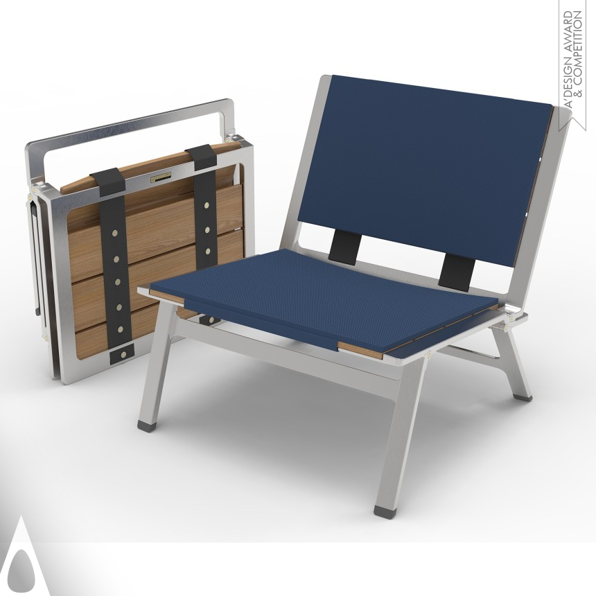 Iron Furniture Design Award Winner 2022 Decker Folding Yacht Chair 