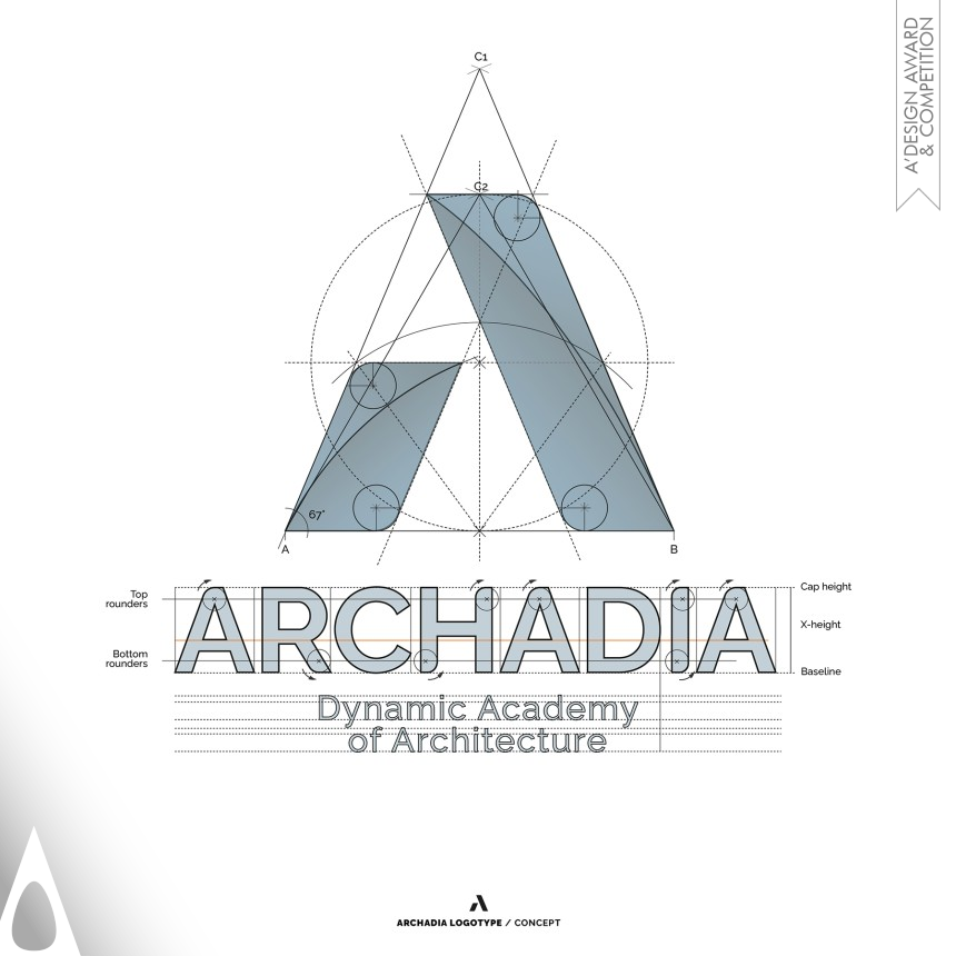 Silver Graphics, Illustration and Visual Communication Design Award Winner 2022 Archadia Brand Identity 