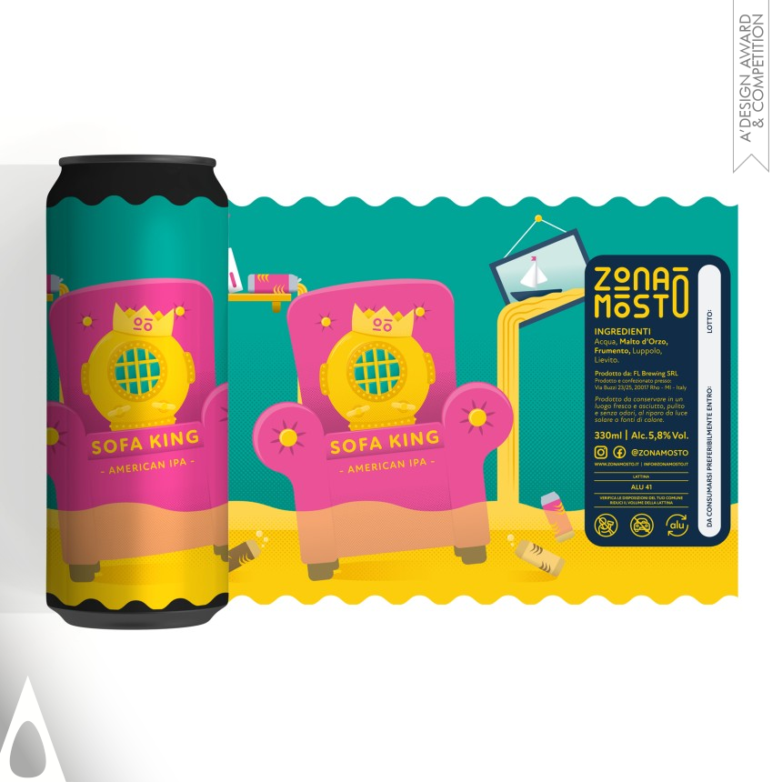 Iron Packaging Design Award Winner 2023 Zona Mosto Labels for Beer Cans 