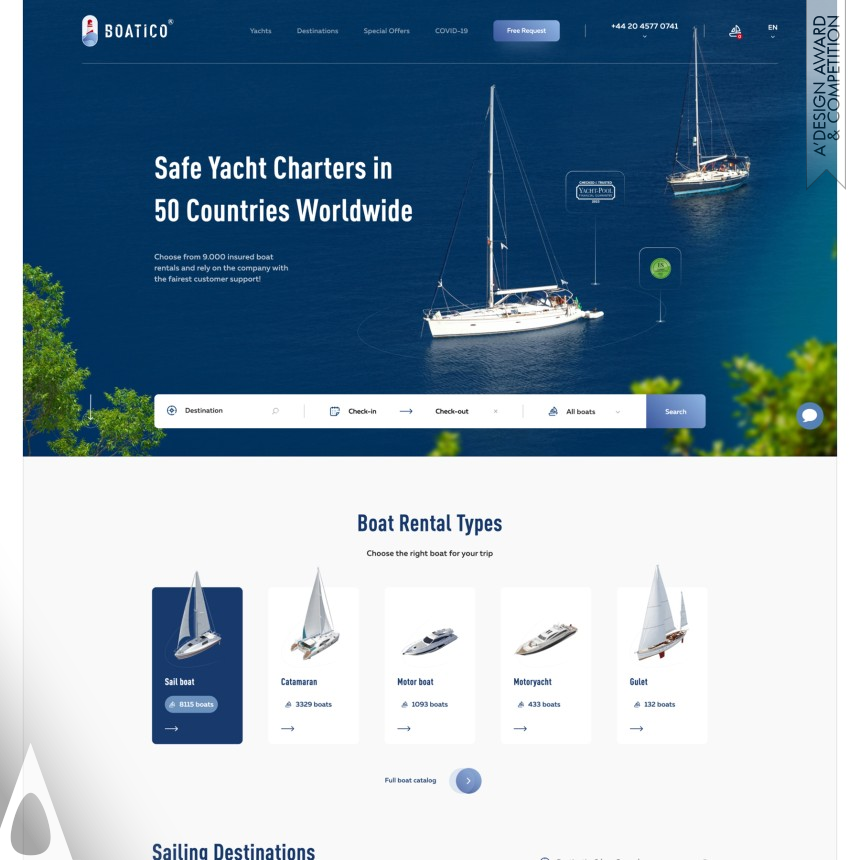 Boatico - Iron Website and Web Design Award Winner