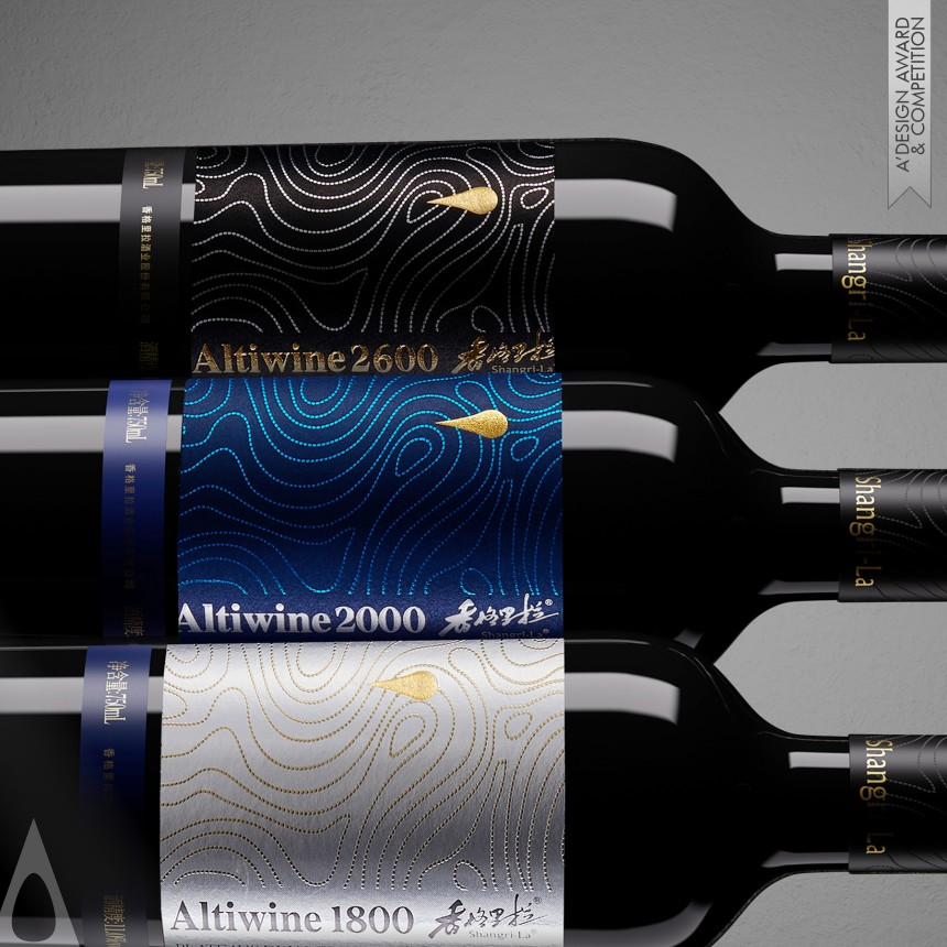 Silver Packaging Design Award Winner 2023 Altitude Series Wine Label 