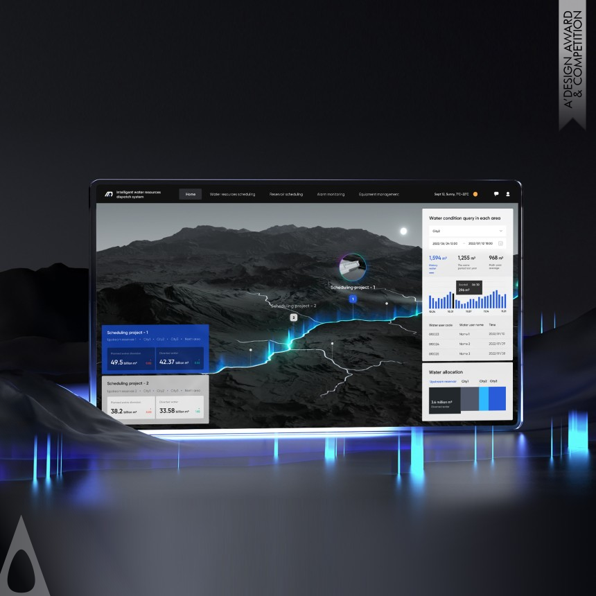 Silver Interface, Interaction and User Experience Design Award Winner 2023 Smart Water Resources Dispatch System Design 