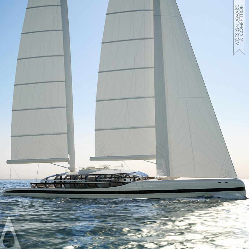 Bronze Yacht and Marine Vessels Design Award Winner 2023 The O Sailing Yacht 