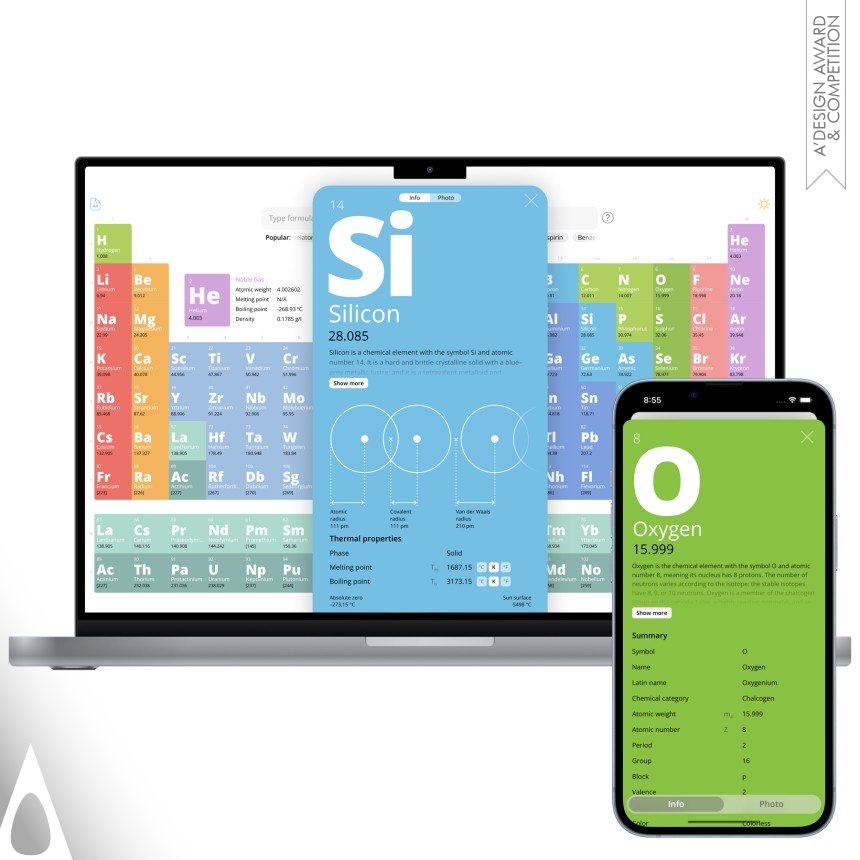 Iron Website and Web Design Award Winner 2023 Talbica Interactive Periodic Table 