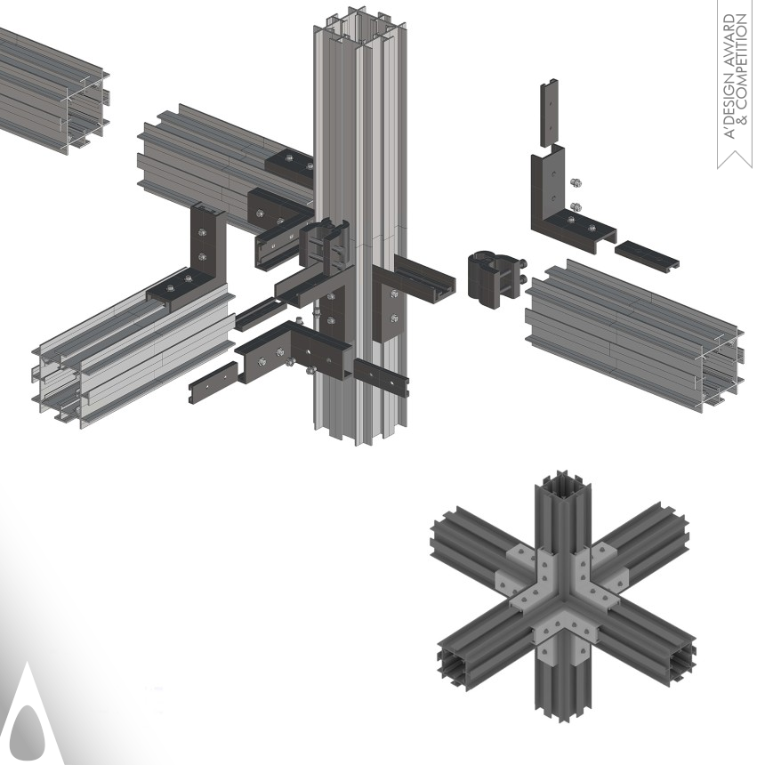 Iron Building Materials and Construction Components Design Award Winner 2023 MHS Building Systems Structural Aluminum Framing Design  