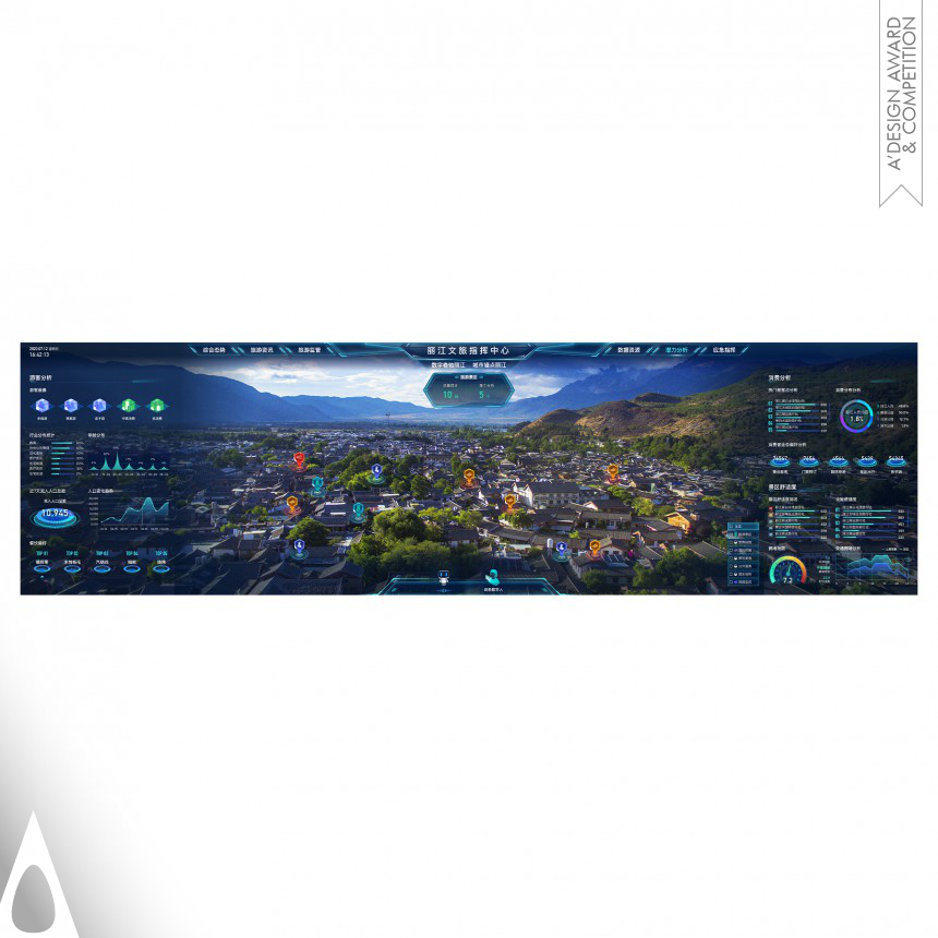 Golden Website and Web Design Award Winner 2023 Baidu Smart City Data Visualization Dig Screen 