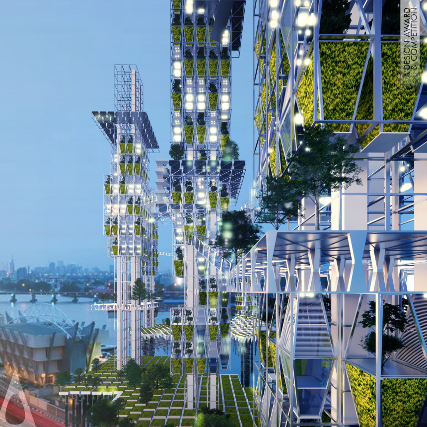 Iron Futuristic Design Award Winner 2023 Skyrig Retrofited Oil Rig as Garden Building 