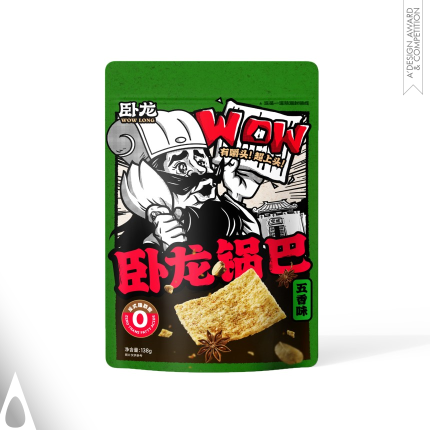 Bronze Packaging Design Award Winner 2024 Wow Long Rice Crust Snack Packaging 