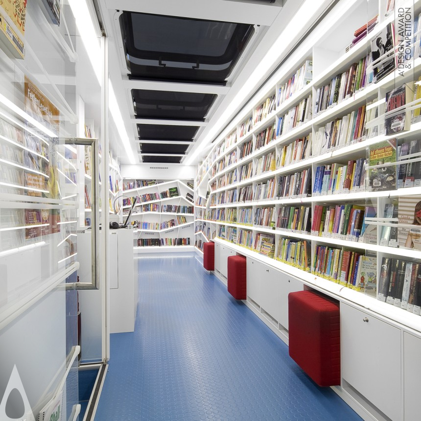 Silver Interior Space and Exhibition Design Award Winner 2012 Robi Rolling Library Mobile public library 