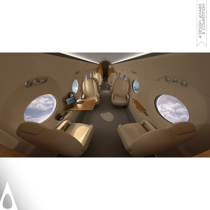 Silver Vehicle, Mobility and Transportation Design Award Winner 2012 Gulfstream G550 Visions edition Airplane interior design and exterior graphics 