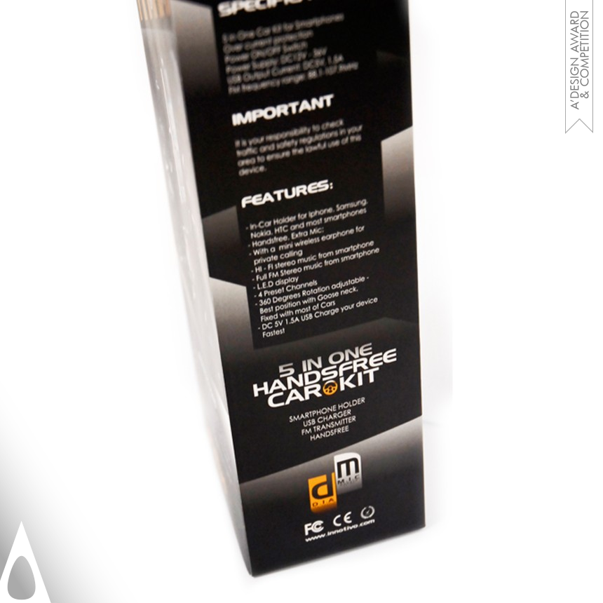 Bronze Packaging Design Award Winner 2013 Innotivo Bluetooth Handsfree Car Kit Packaging Design 