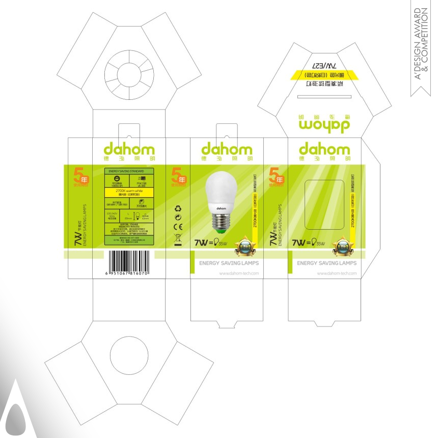 DAHOM's Dahom CFL Packaging Energy Saving Lamp Packaging