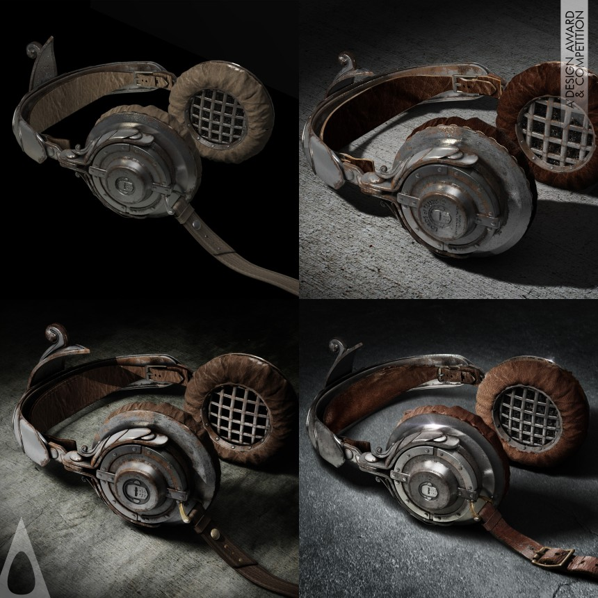 Medieval Headphones - Golden Computer Graphics, 3D Modeling, Texturing, and Rendering Design Award Winner