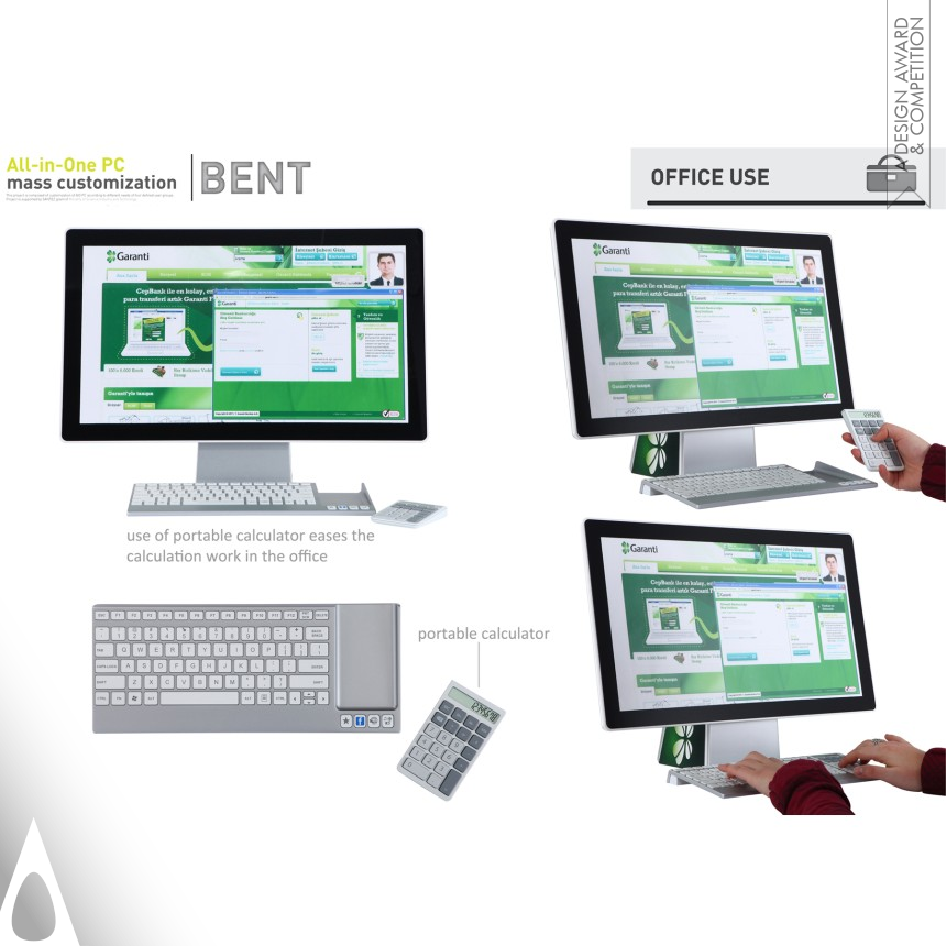 BENT  Customizable All-in-One PC - Silver Digital and Electronic Device Design Award Winner