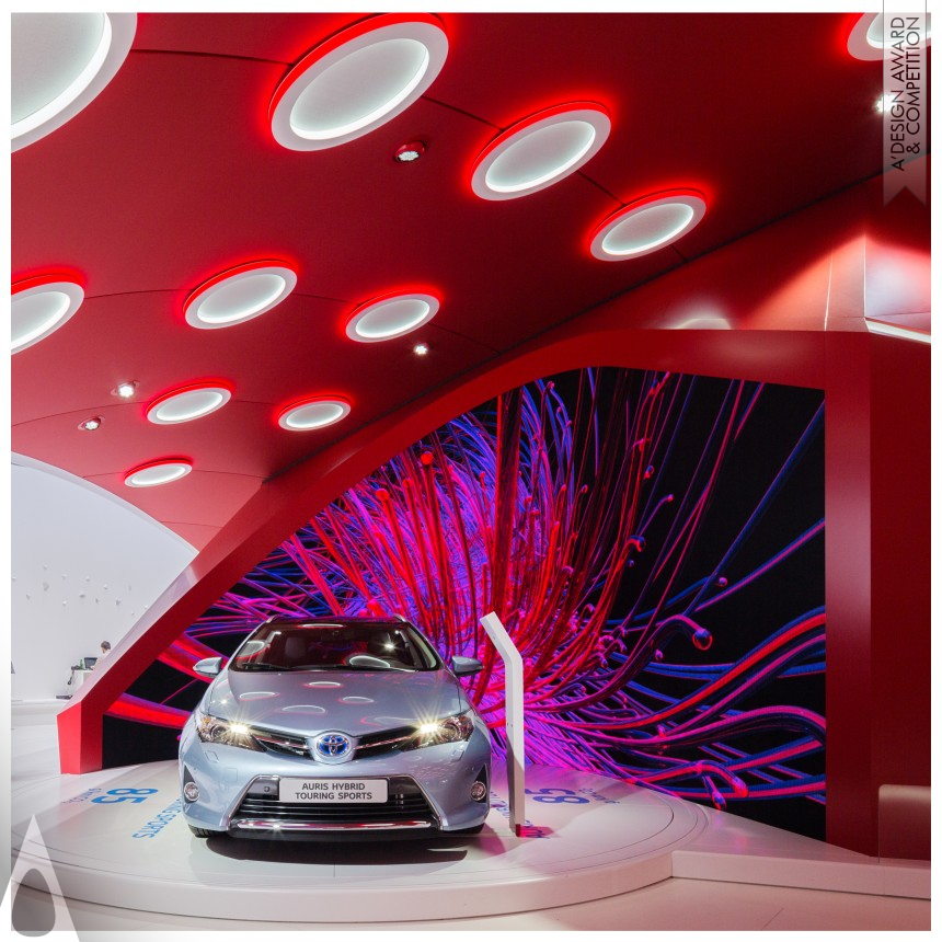 Silver Interior Space and Exhibition Design Award Winner 2014 The Wave Global trade fair stand designfor Toyota 