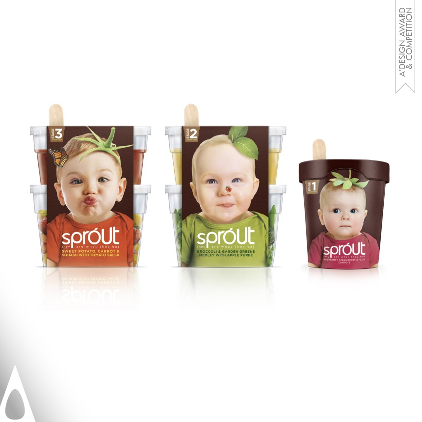 Golden Packaging Design Award Winner 2014 Sprout Baby food brand 