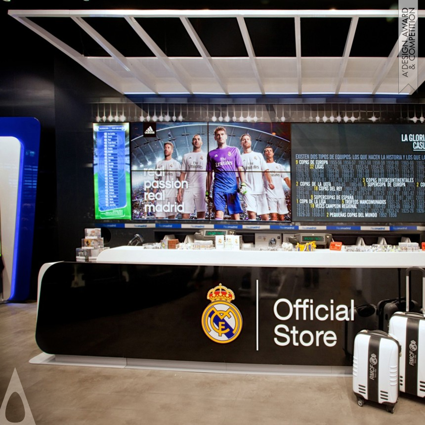 Silver Interior Space and Exhibition Design Award Winner 2014 Real Madrid Official Store Official Store, Retail 