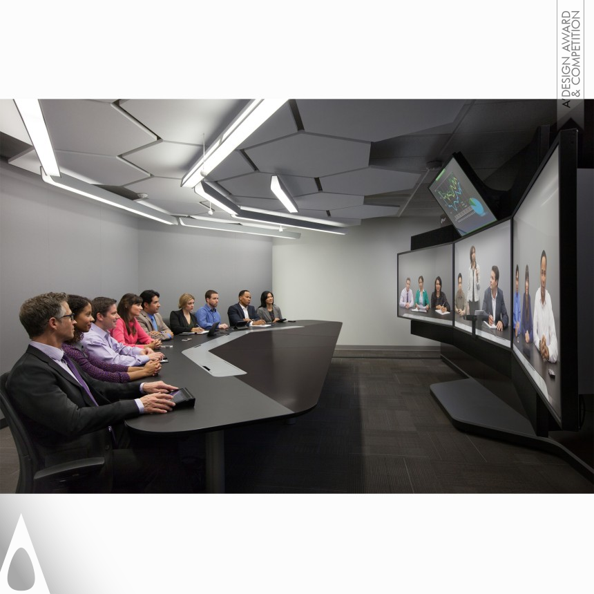 Silver Interior Space and Exhibition Design Award Winner 2014 Polycom RealPresence Immersive Studio Video Collaboration Room 