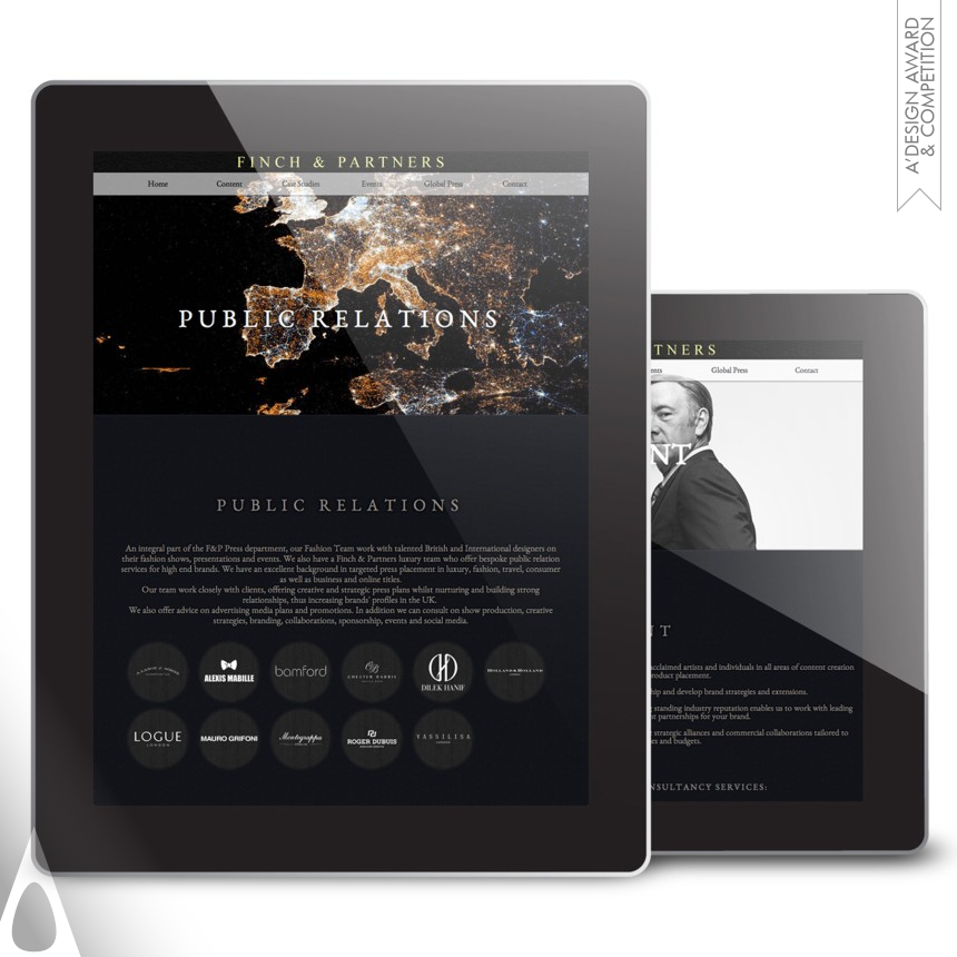 Finch & Partners - Silver Website and Web Design Award Winner