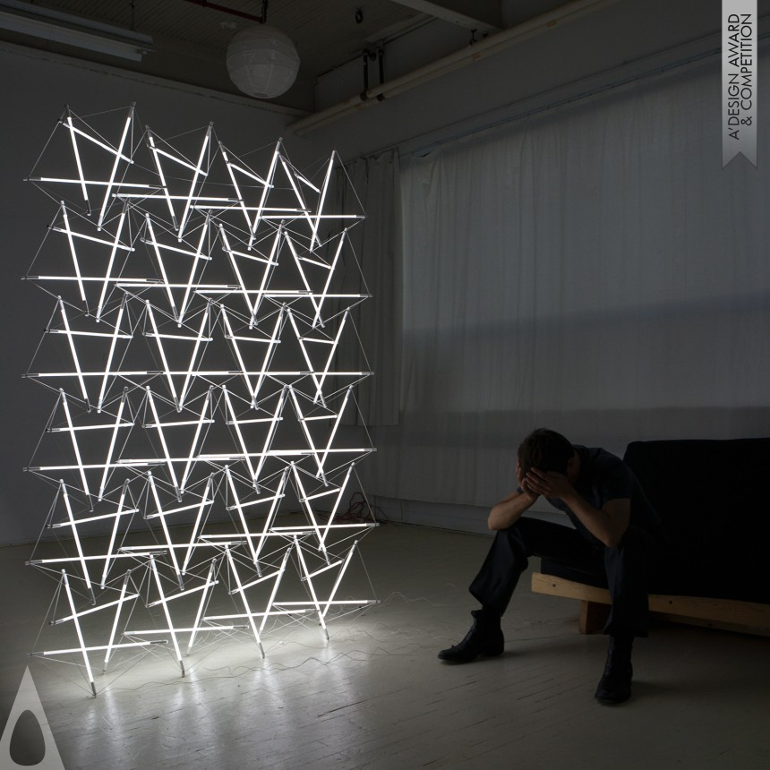 Tensegrity Space Frame Light designed by Michal Maciej Bartosik