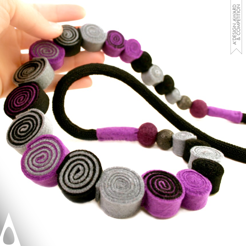 Felt spirals Necklace designed by Aikaterini-Niki Glinou