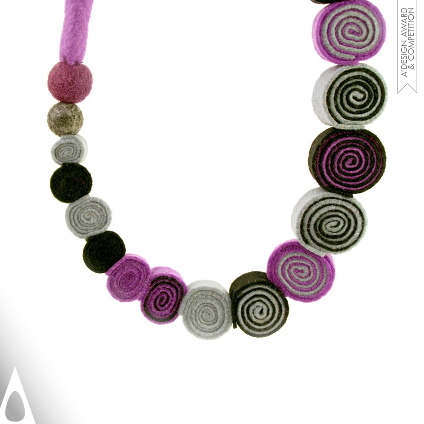 Felt spirals Necklace - Iron Jewelry Design Award Winner