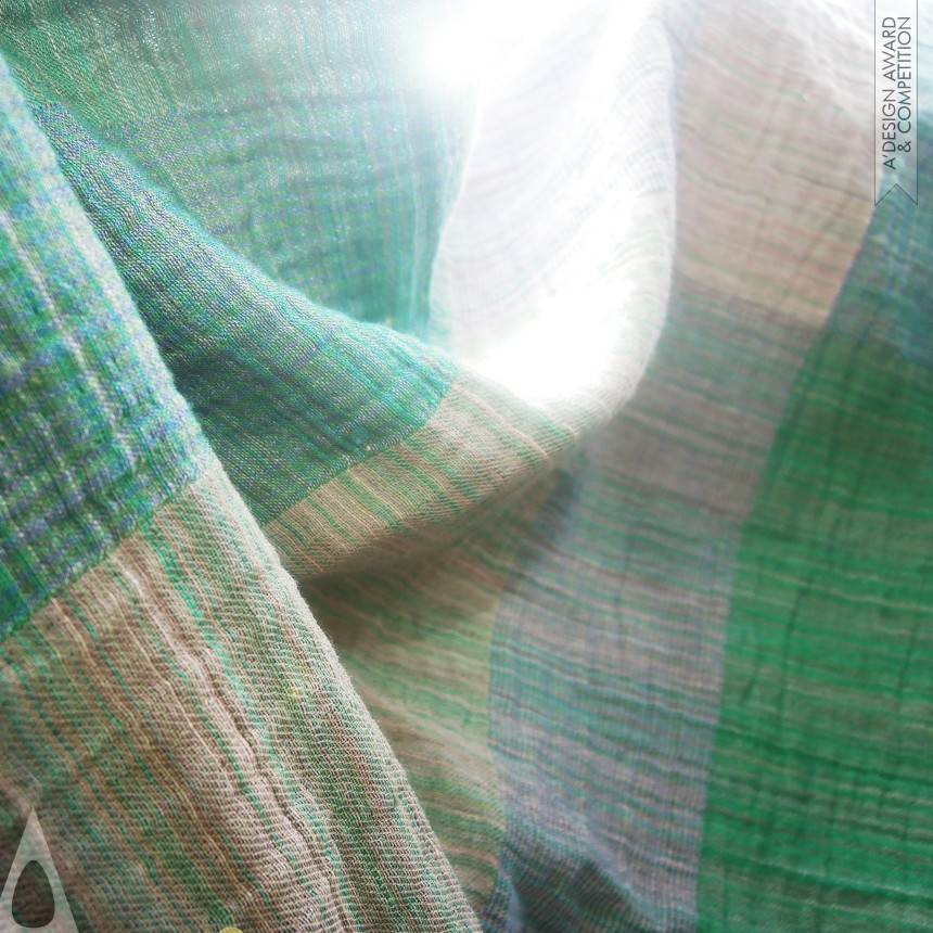 Iron Textile, Fabric, Textures, Patterns and Cloth Design Award Winner 2015 Aqua Flax Fabric 