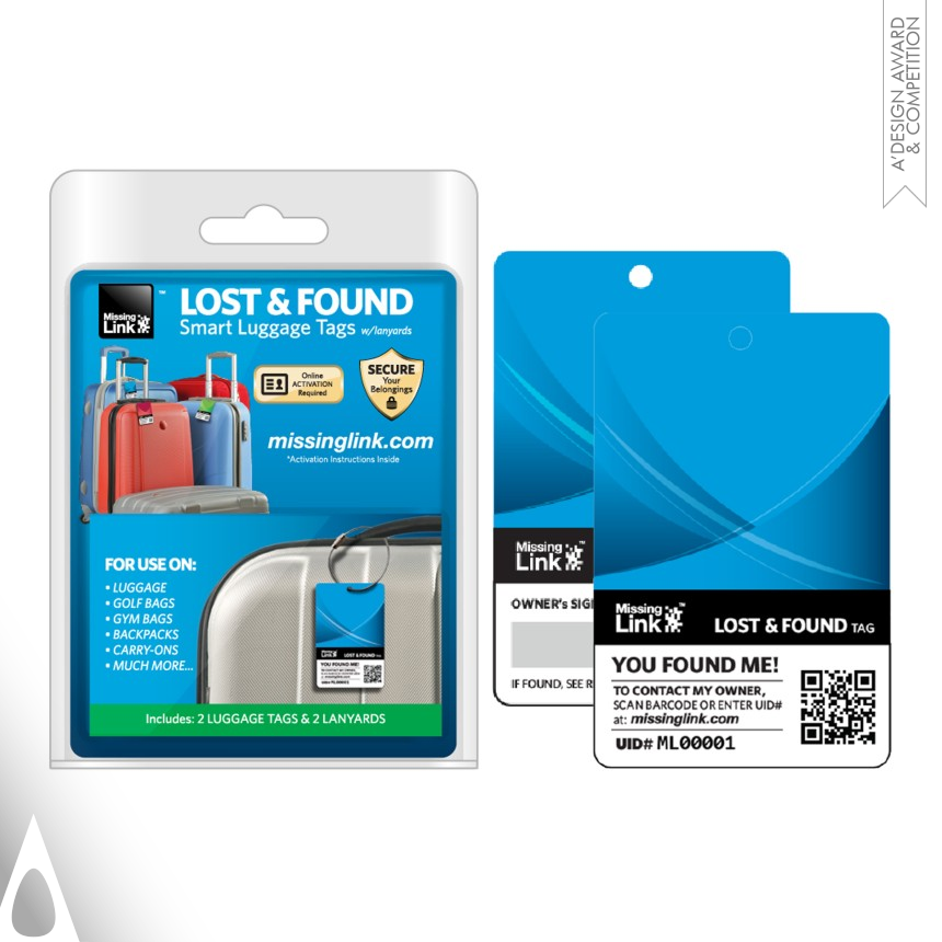 Missing Link - Smart Luggage Tags - Bronze Fashion and Travel Accessories Design Award Winner