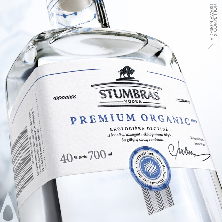 Stumbras Vodka Premium Organic designed by Edvardas Kavarskas