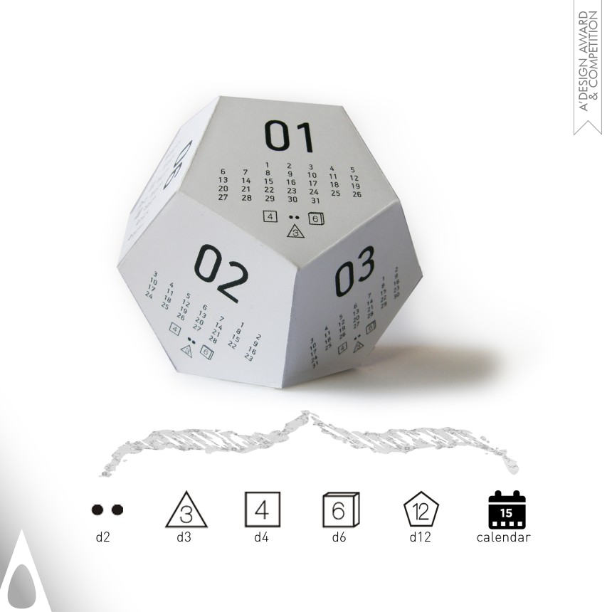 Silver Graphics, Illustration and Visual Communication Design Award Winner 2015 Dicecal Multifunctional Calendar 