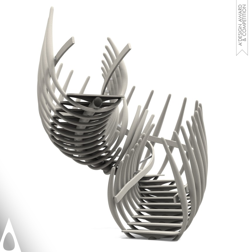 Silver Limited Edition and Custom Design Award Winner 2015 WHALE SKELETON Staircase 