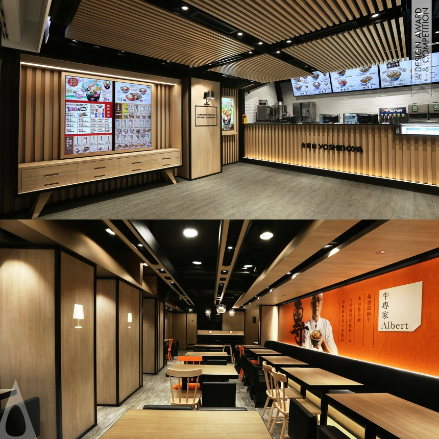 Silver Interior Space and Exhibition Design Award Winner 2015 Yoshinoya Fast Food Restaurant 