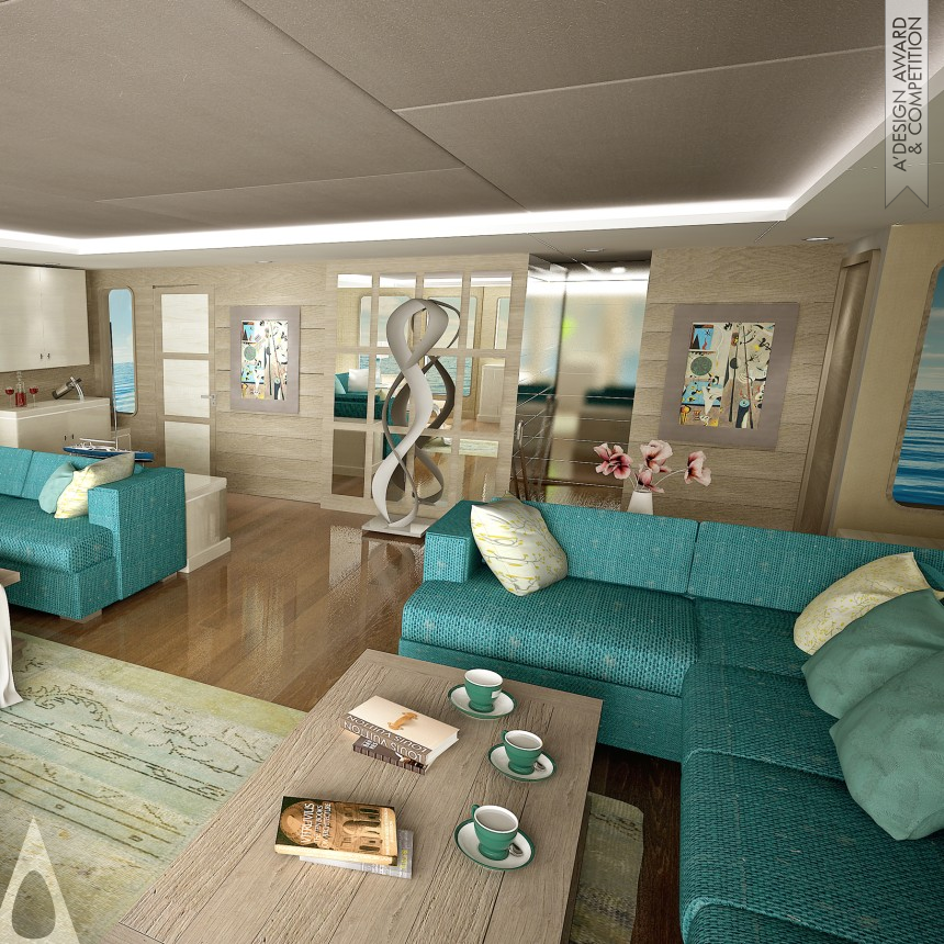 Iron Interior Space and Exhibition Design Award Winner 2015 Sarp 46M Yacht Interior 