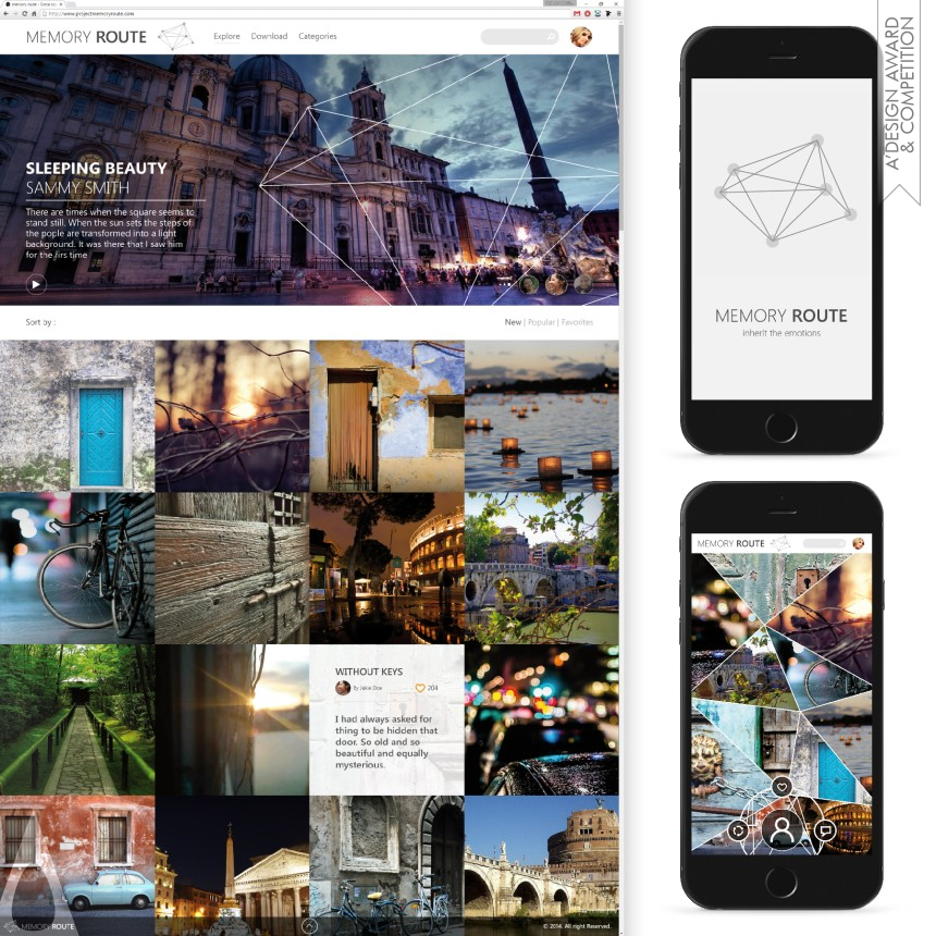Bronze Interface, Interaction and User Experience Design Award Winner 2016 Memory Route Multimedia Platform 