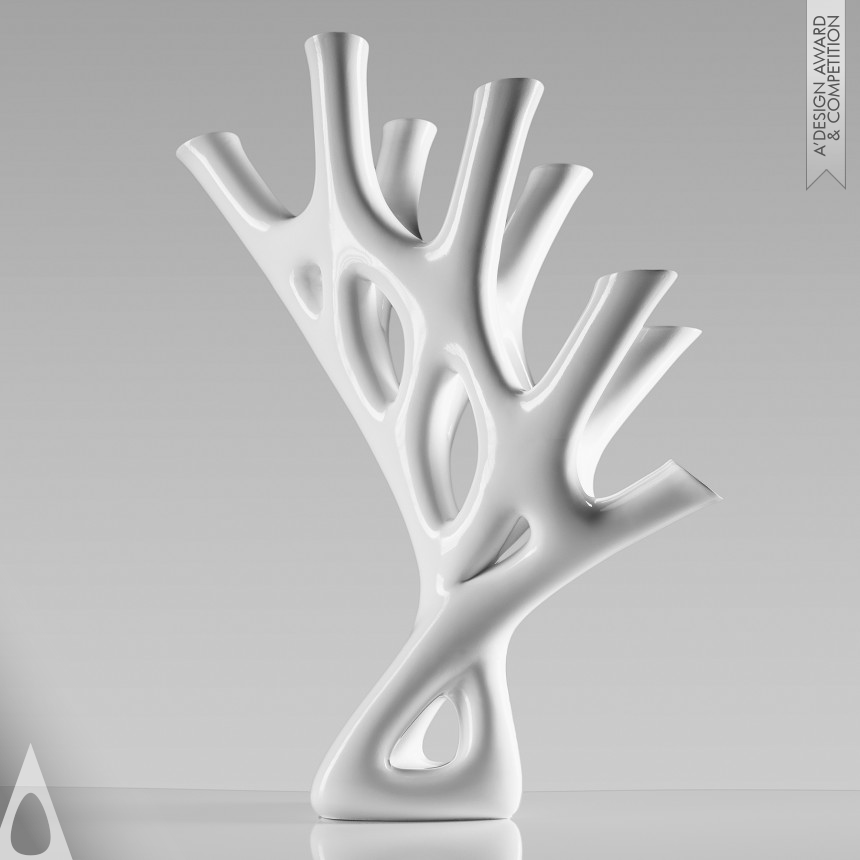 Golden 3D Printed Forms and Products Design Award Winner 2016 CORAL VASE Flower Vase 