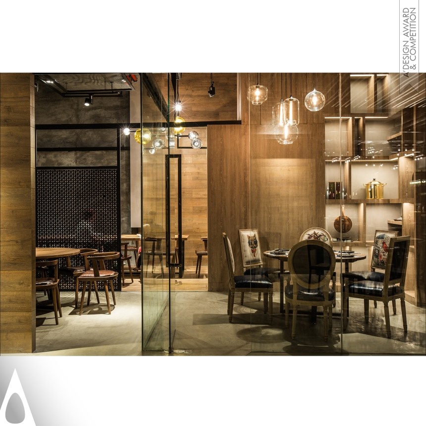 Wenzhi Liu's eating table restaurant Interior Space Design