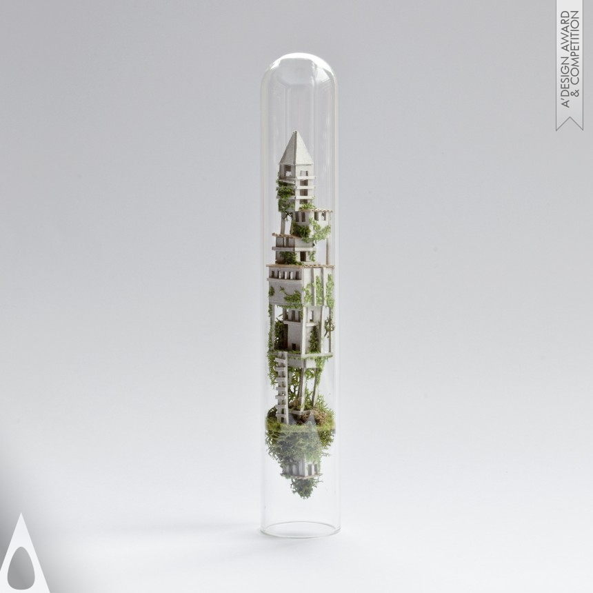 Platinum Fine Arts and Art Installation Design Award Winner 2016 Micro Matter Miniature Sculptures in Glass Test Tubes 