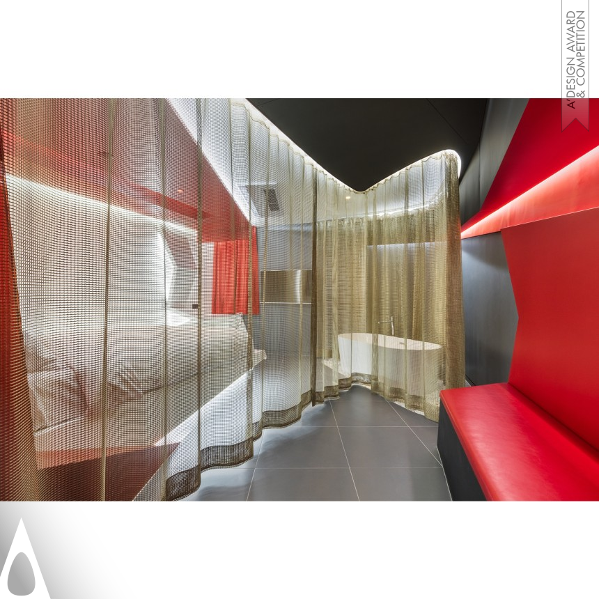 Golden Interior Space and Exhibition Design Award Winner 2016 Libertango Room of Boutique Hotel 