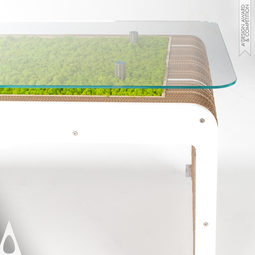 MorePlusDesk with moss designed by Giorgio Caporaso