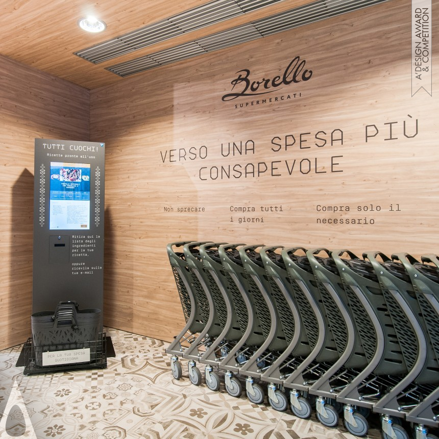 Bronze Interior Space and Exhibition Design Award Winner 2016 BORELLO SUPERMERCATI Supermarket design.  