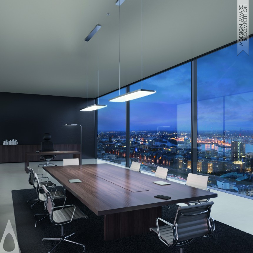 Silver Lighting Products and Fixtures Design Award Winner 2016 PRANA+ Office Floor Light 