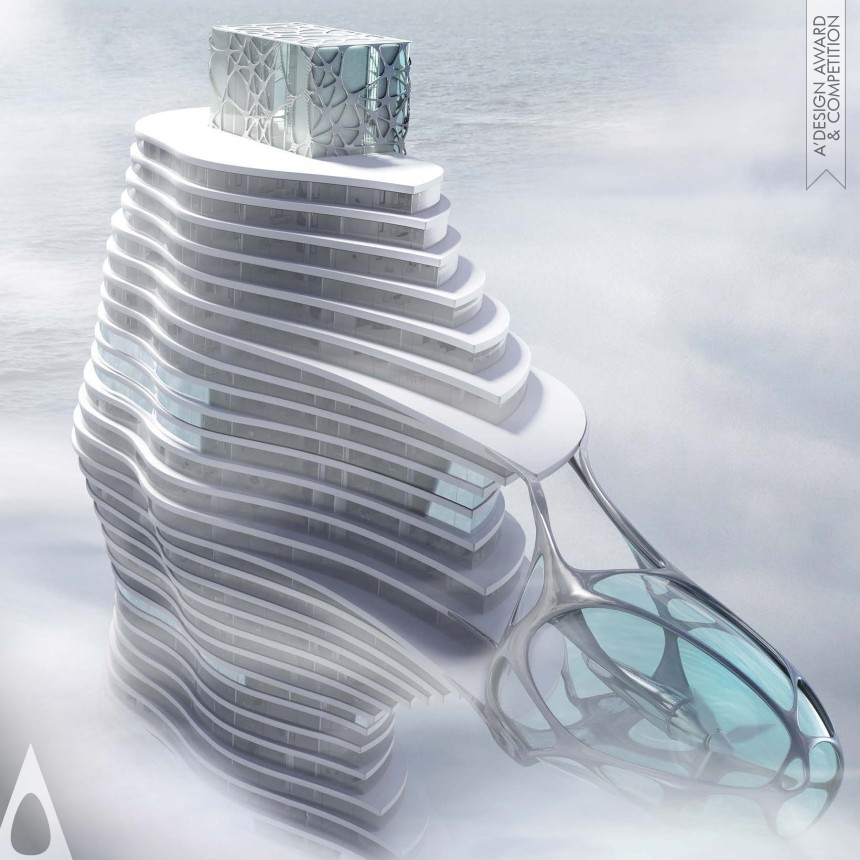 Silver Futuristic Design Award Winner 2016 Wind Tower Skyscraper 